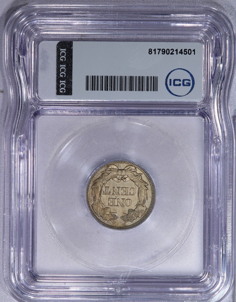 1857 Flying Eagle Cent 1C ICG MS60 Details