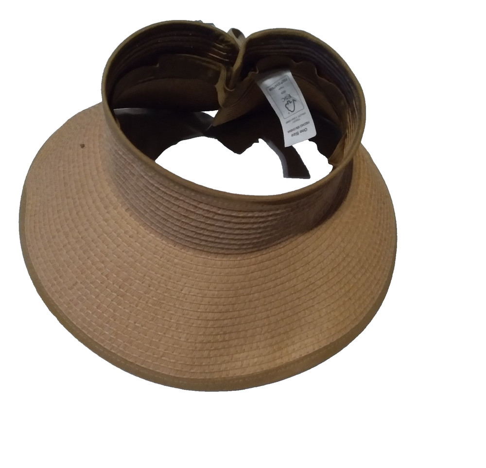Time & Tru Packable Visor  Straw Hat  One Size Fits Most Natural Sun Visor Hat