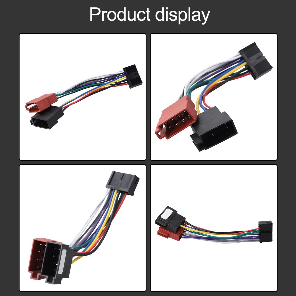 ISO Adapter Cable for AEG Car Stereo Easy to Use Non Deformation Black