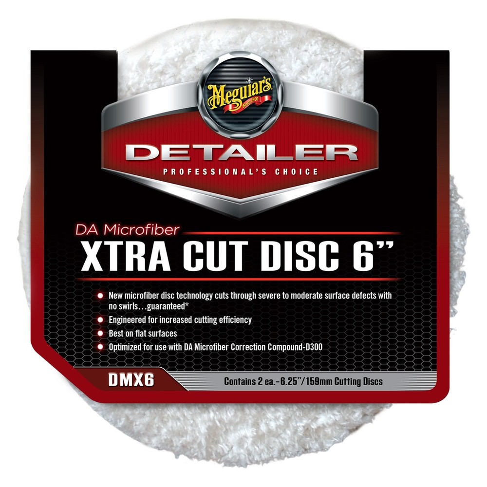 Meguiars 6" Microfiber Dual Action Hook-and-Loop Extra Cut Pads 2 Pieces