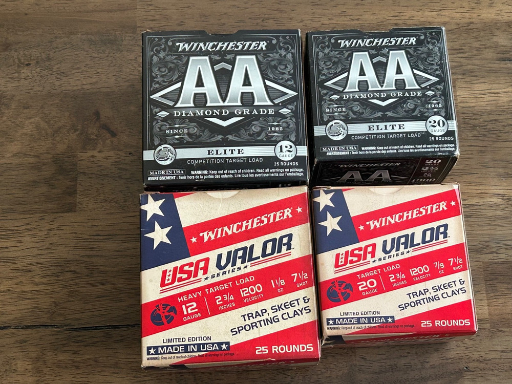 4 EMPTY 12 Ga & 20Ga  Shotgun Shell Boxes “WINCHESTER”