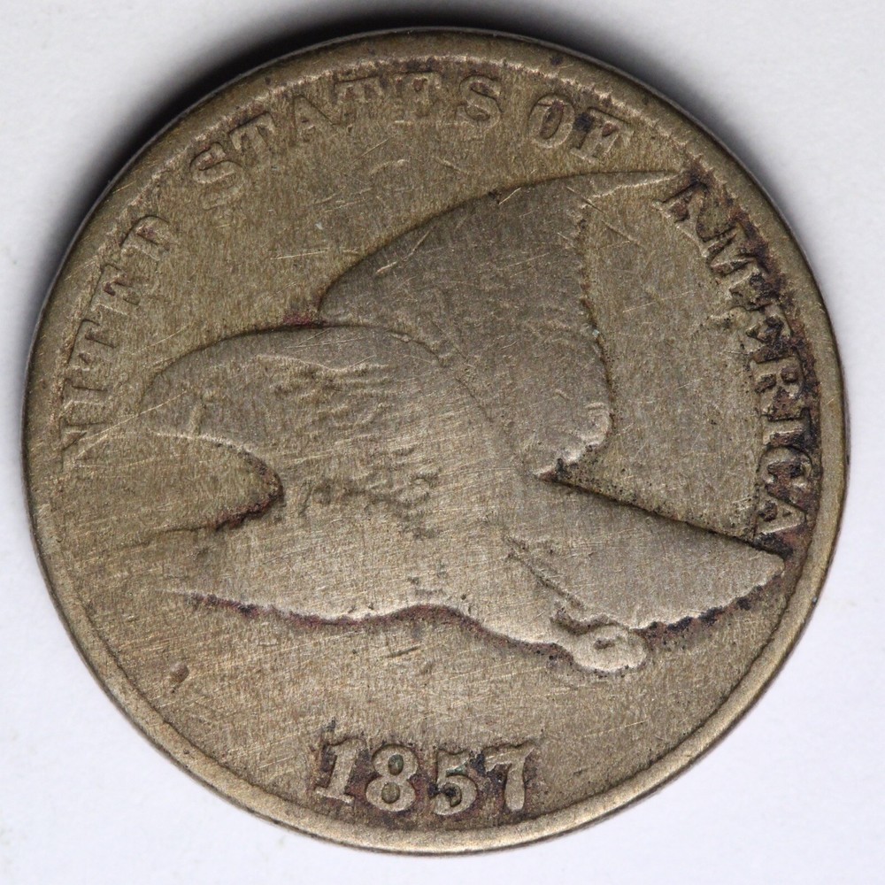 1857 F.E. Flying Eagle Cent Penny CHOICE VG E264 T