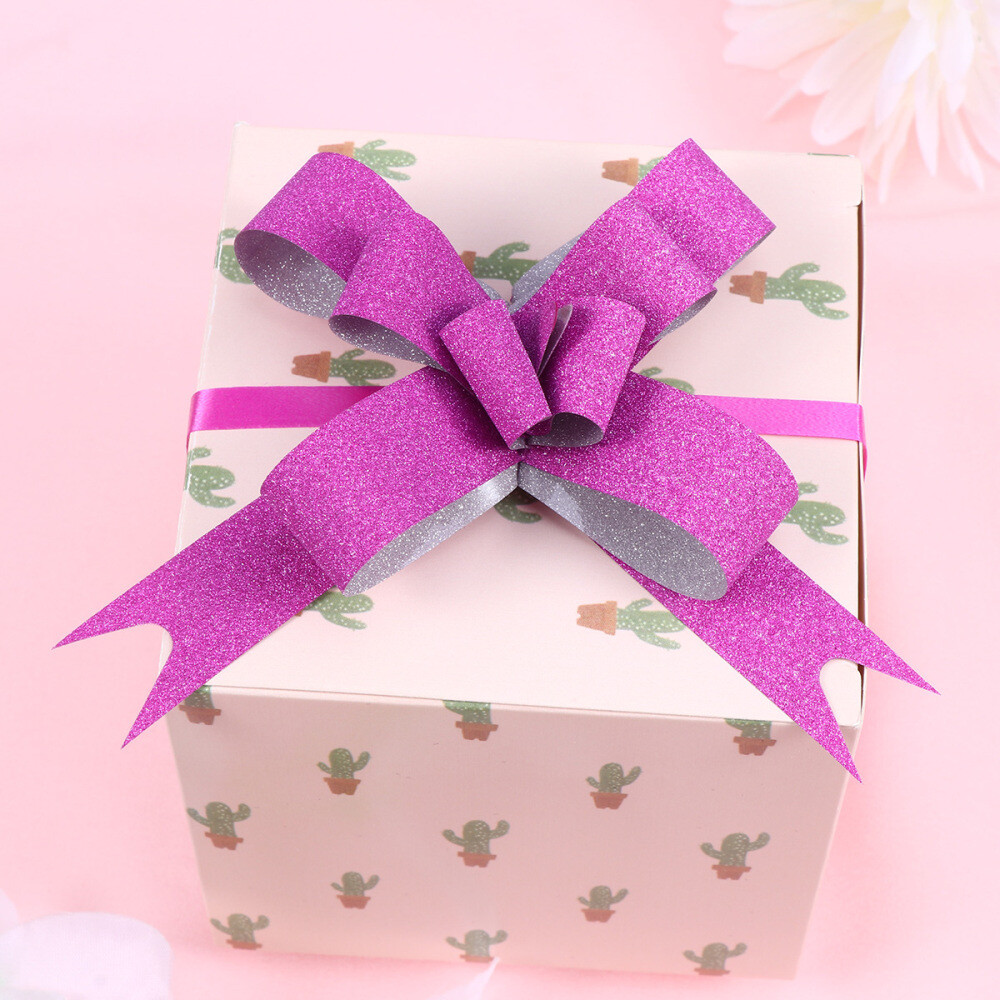 100PCS Glitter Pull Bows Gift Knot Ribbons String Bows for Gift Wrapping