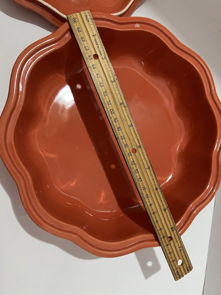 Pumpkin shaped Covered Casserole. 10 1/2” round