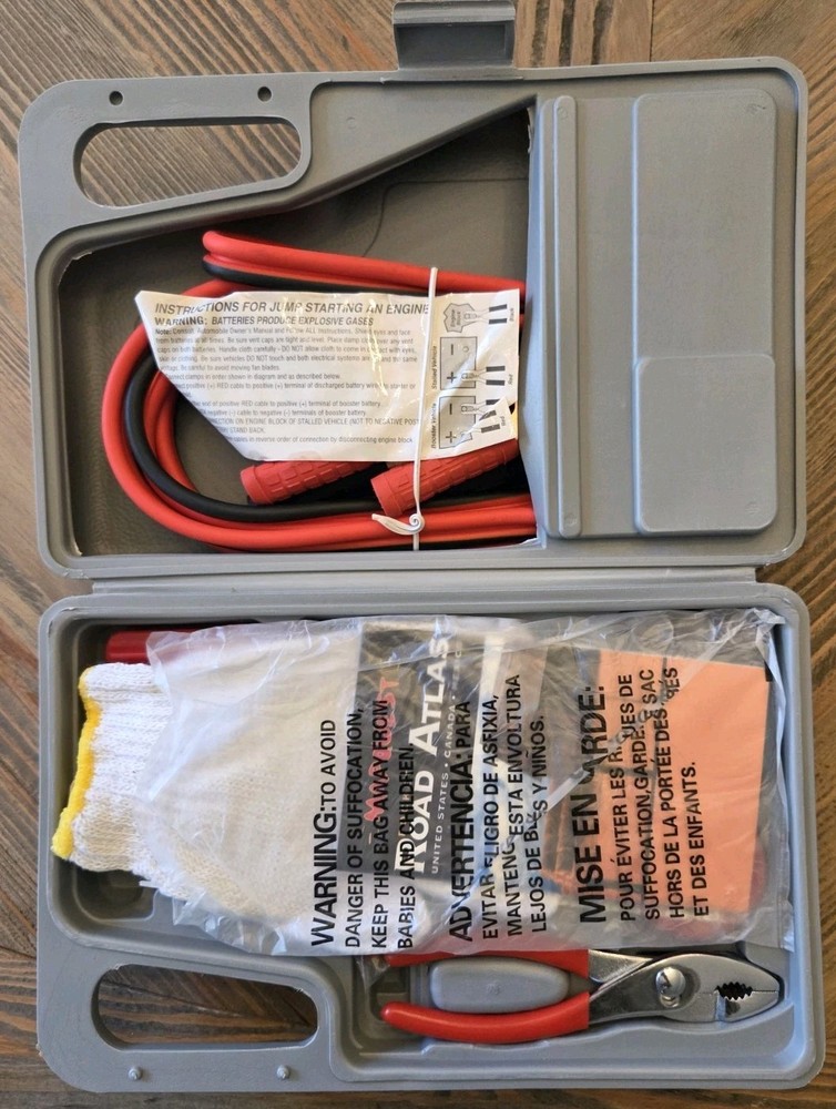 ​Vintage FIXIT TOOLS Emergency Car Roadside Kit - Jumper Cables, Tools, MapQuest