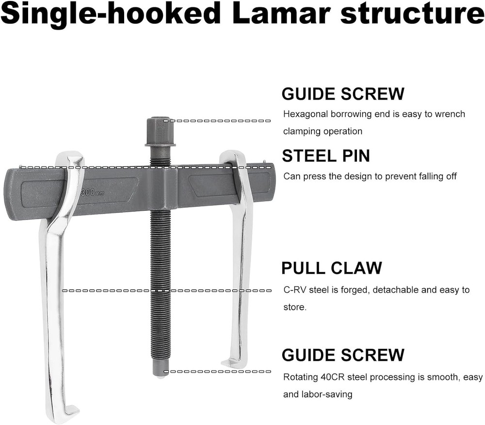 12 Inch 2-Jaw Gear Puller, Adjustable Bearing Puller Gears, Reversible Remova...