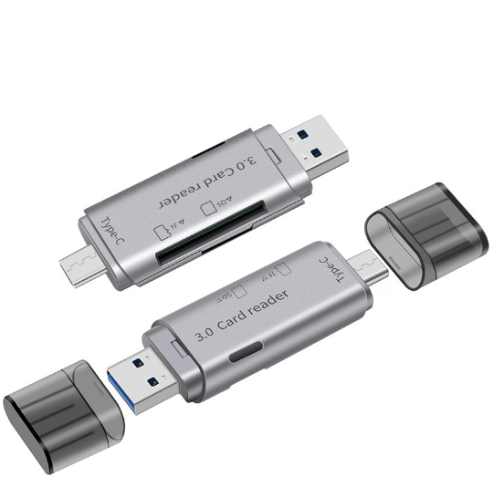 Portable Memory Card Reader Type-C USB3.0 High Sped TF SD Card OTG Card Reader
