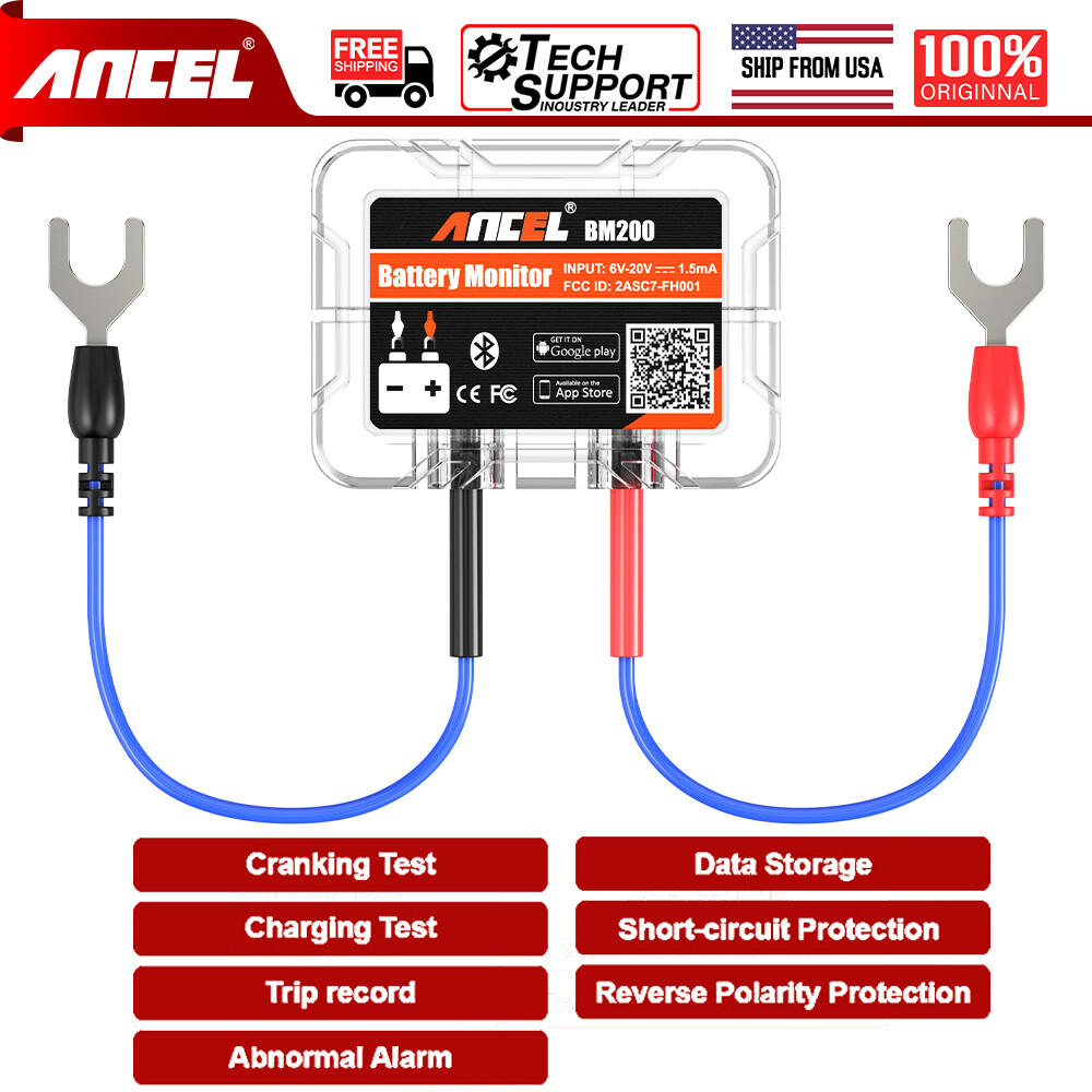 ANCEL BM200 12V Mobile Portable Car Battery Tester Bluetooth For IOS Android