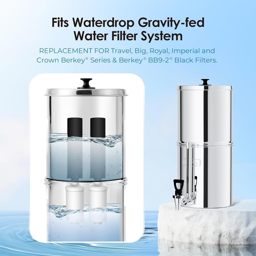 Waterdrop NSF/ANSI 42&372 Standard Gravity Water Filter, Replacement for Berkey®