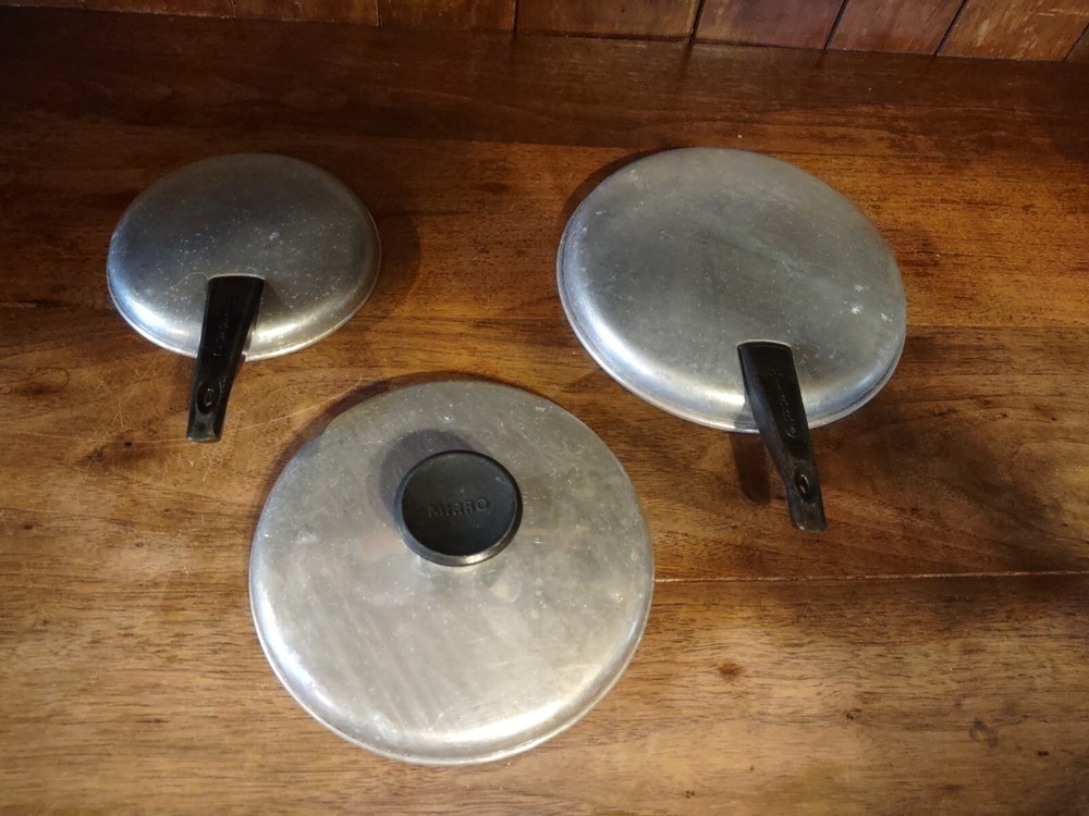 3 Vintage Mirror Replacement Pan Lids