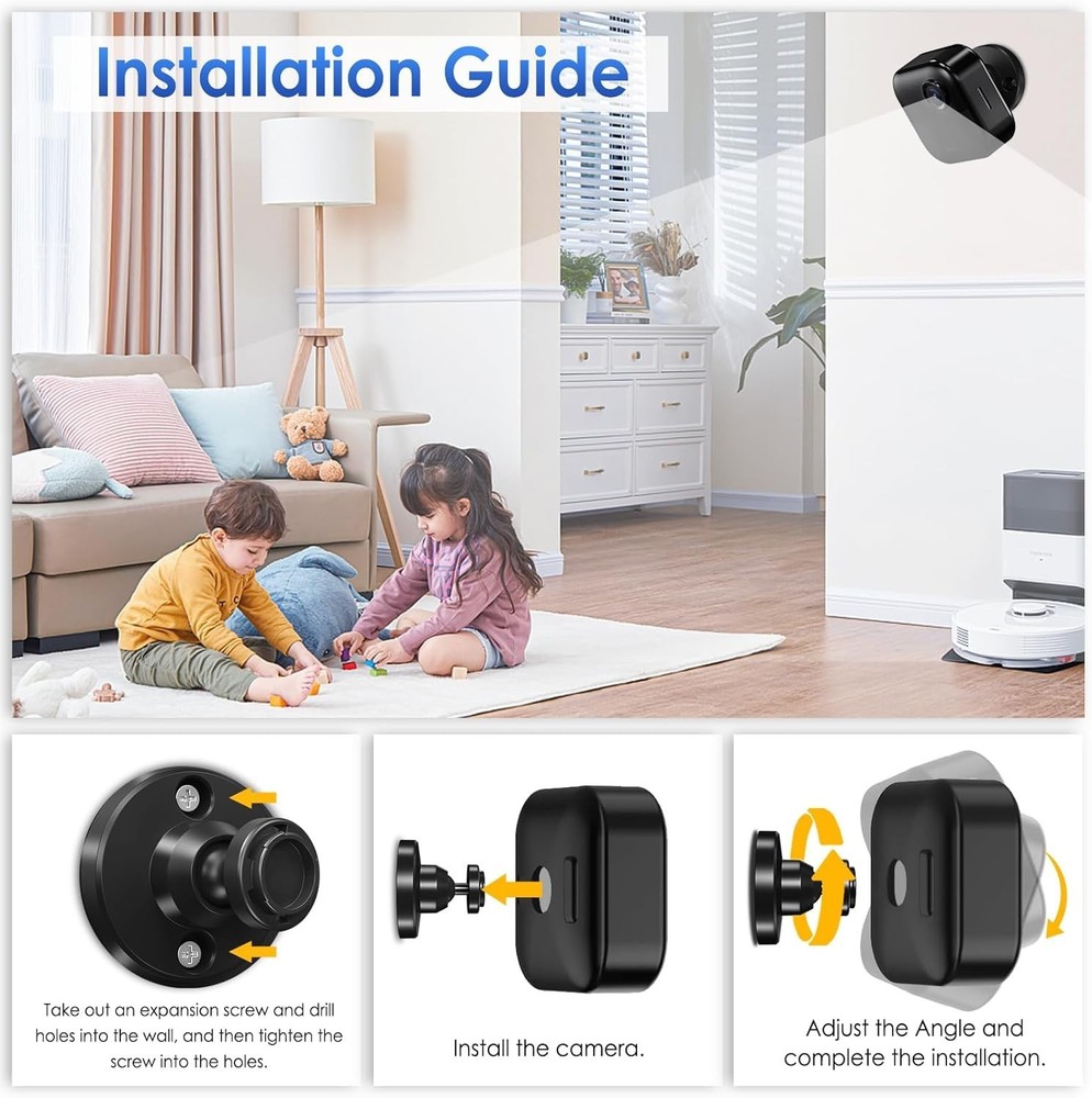 High-Quality 360° Adjustable Mount - 3 Pack for Blink Cameras, Easy Install