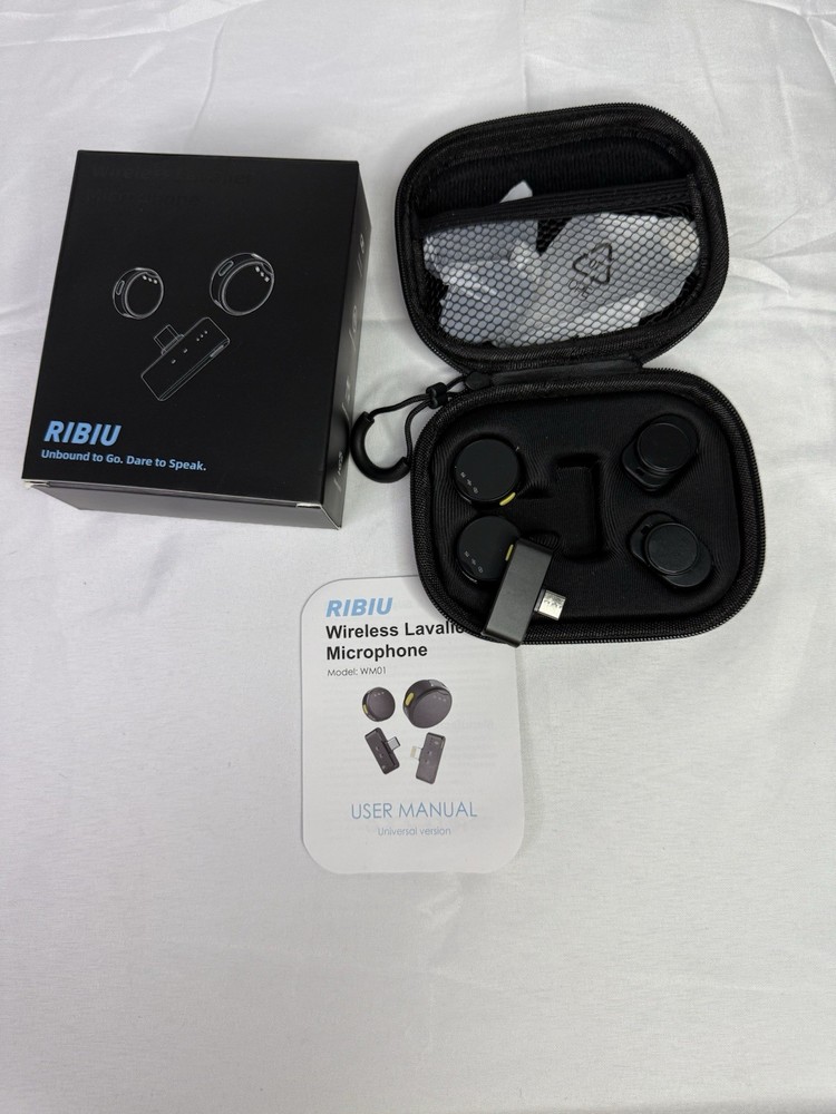 RIBIU Wireless Lavalier Microphone for iPhone/Android/PC Noise Cancellation