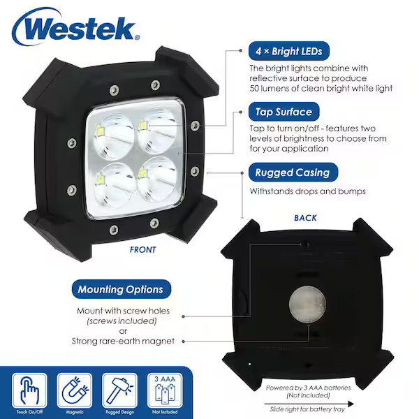 2pk Magnetic Battery LED Light for Kitchen RV Display