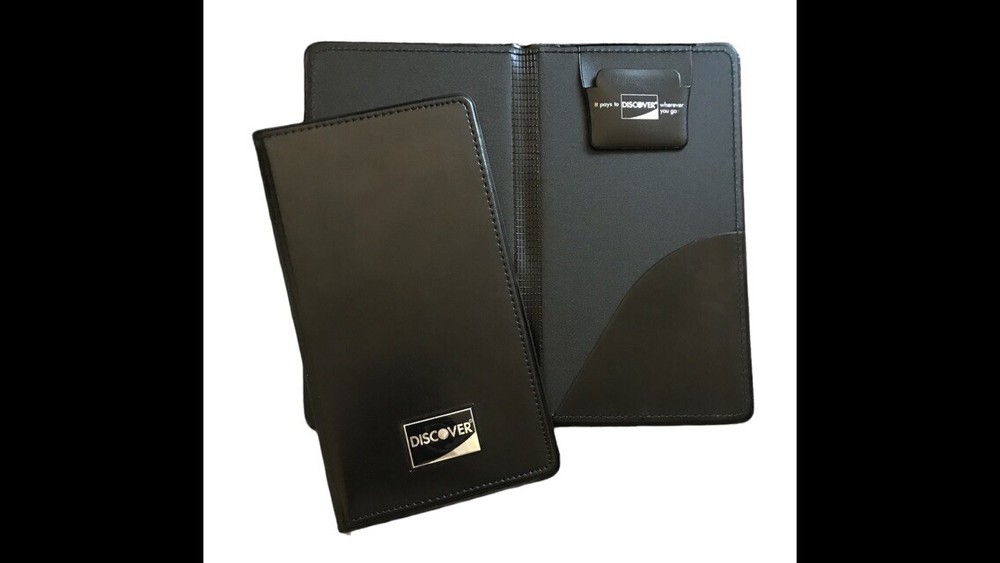 NEW~DISCOVER Double Panel Check Presenter / Restaurant Bill / Server Book Black