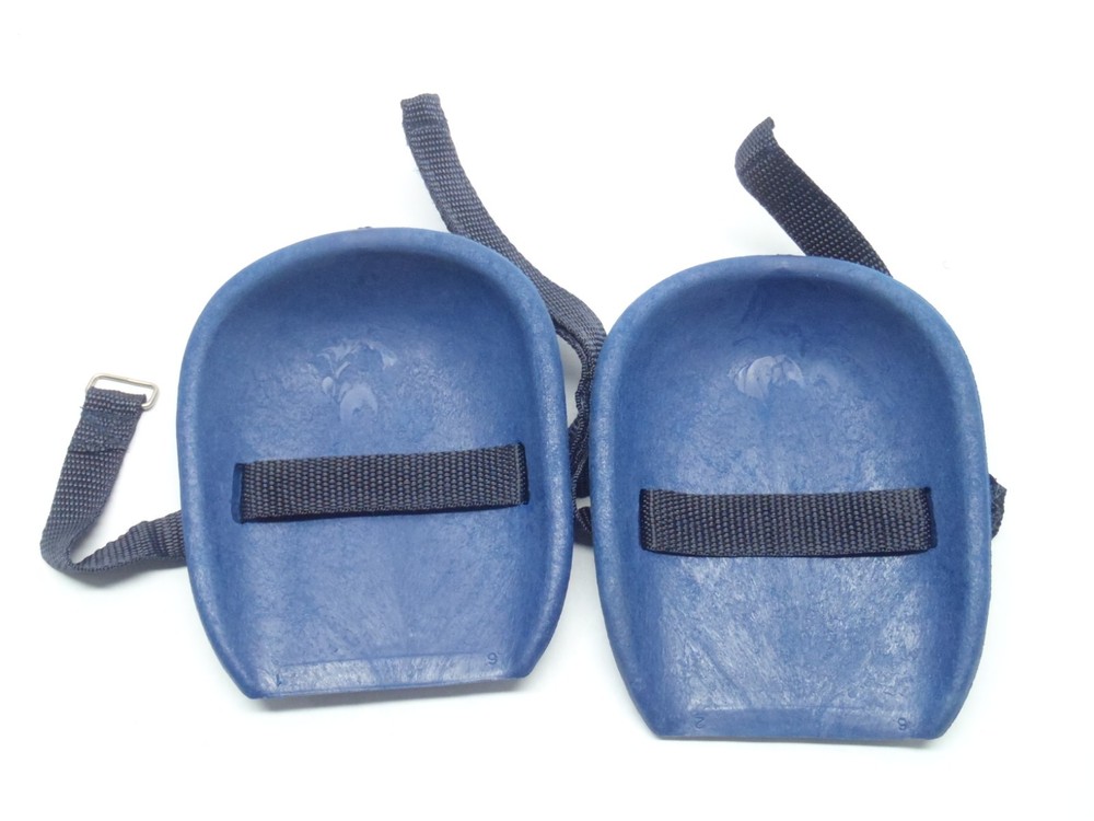 Silicone Rubber Knee Pads #124 w/ Hook and Loop Straps Blue 1 Pair