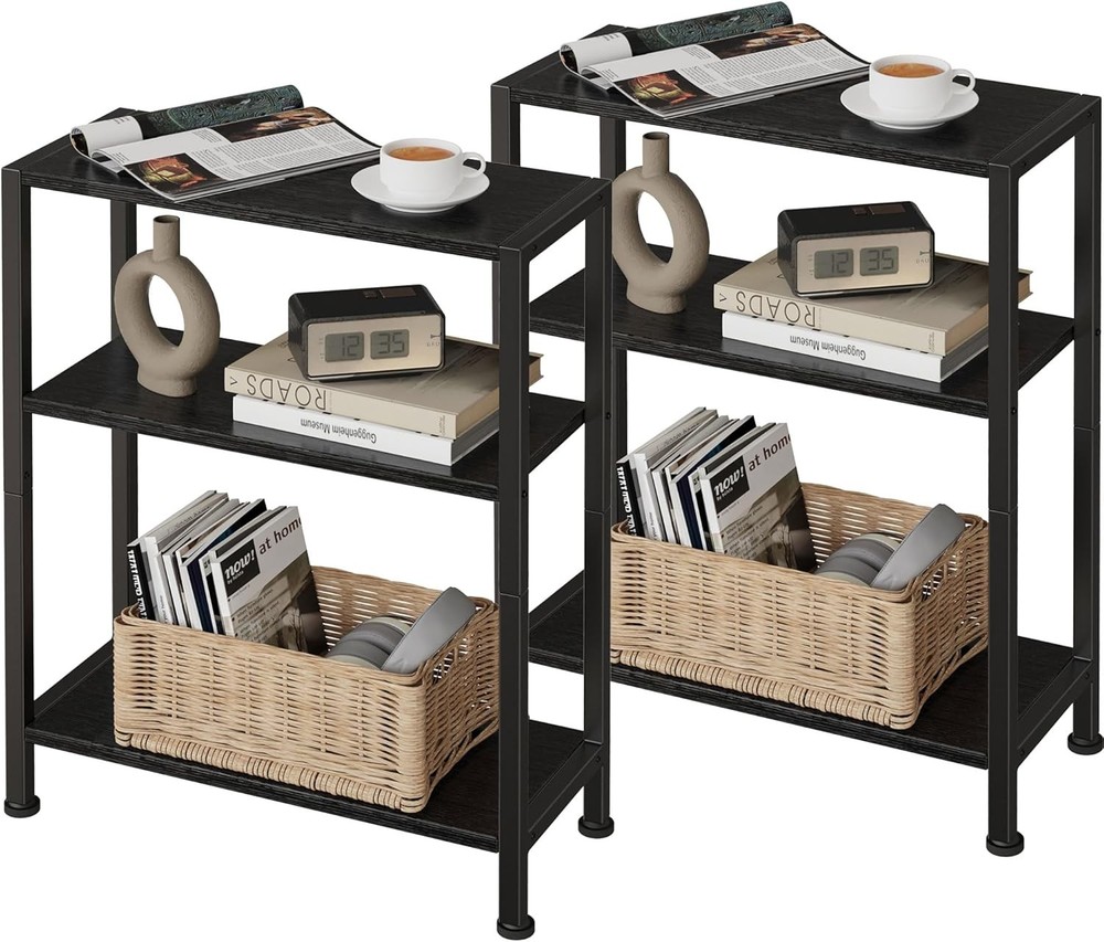 3-Tier Side Table Small EndTable Sofa SideTable Narrow Spaces Slim EndTable