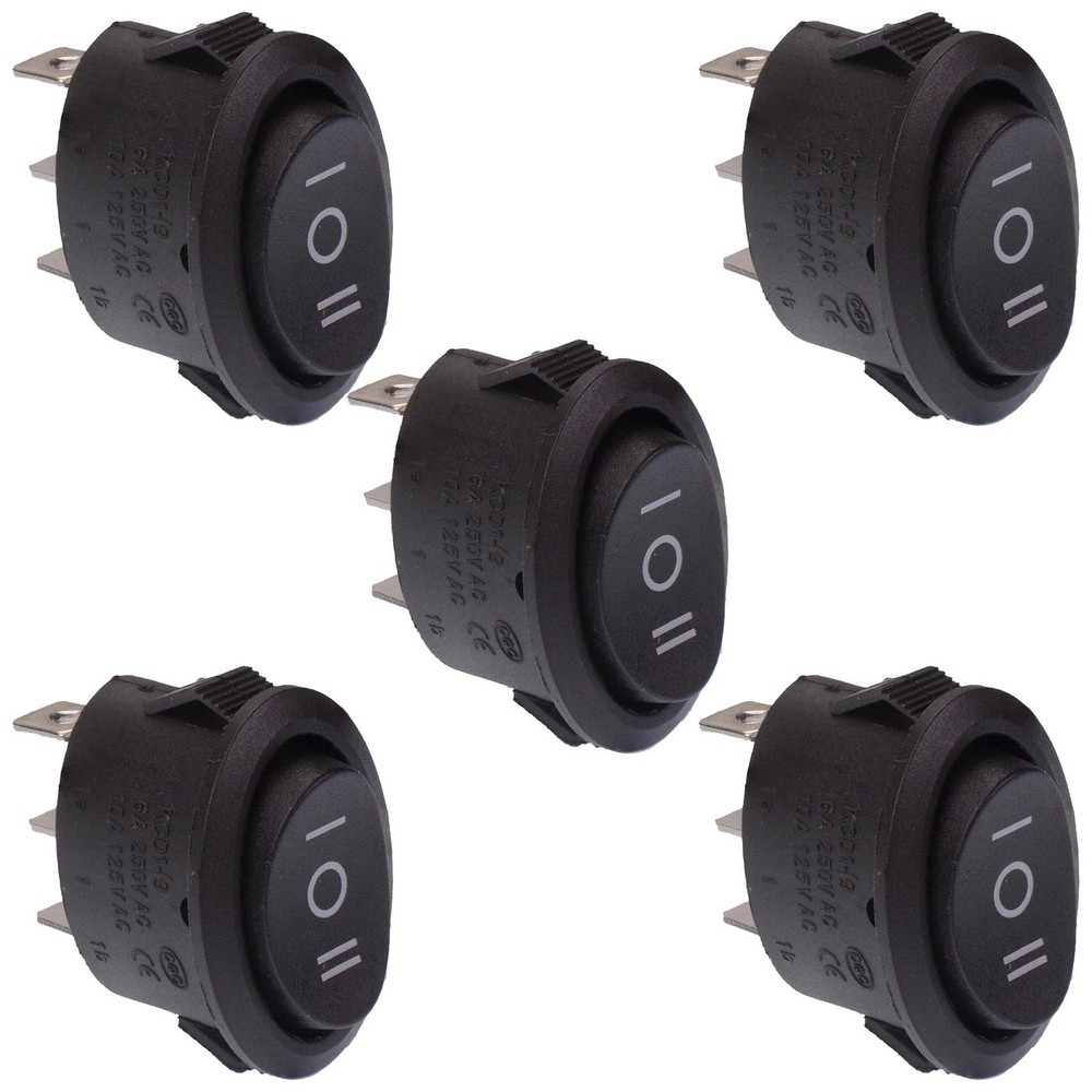 5 x On-Off-On Oval Rocker Switch SPDT