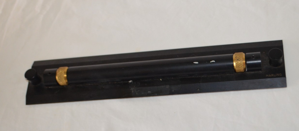 Vintage 12" W H Harling Parallel Rolling Rule Ruler w/Case Drafting Charting