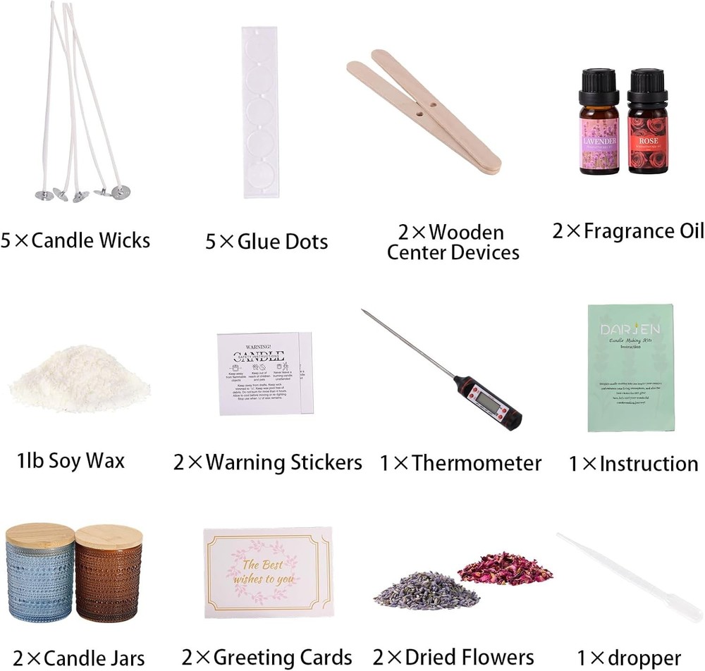 Candle Making Kits for Beginners, DIY Starter Scented Candles Making Kit - 2 ...