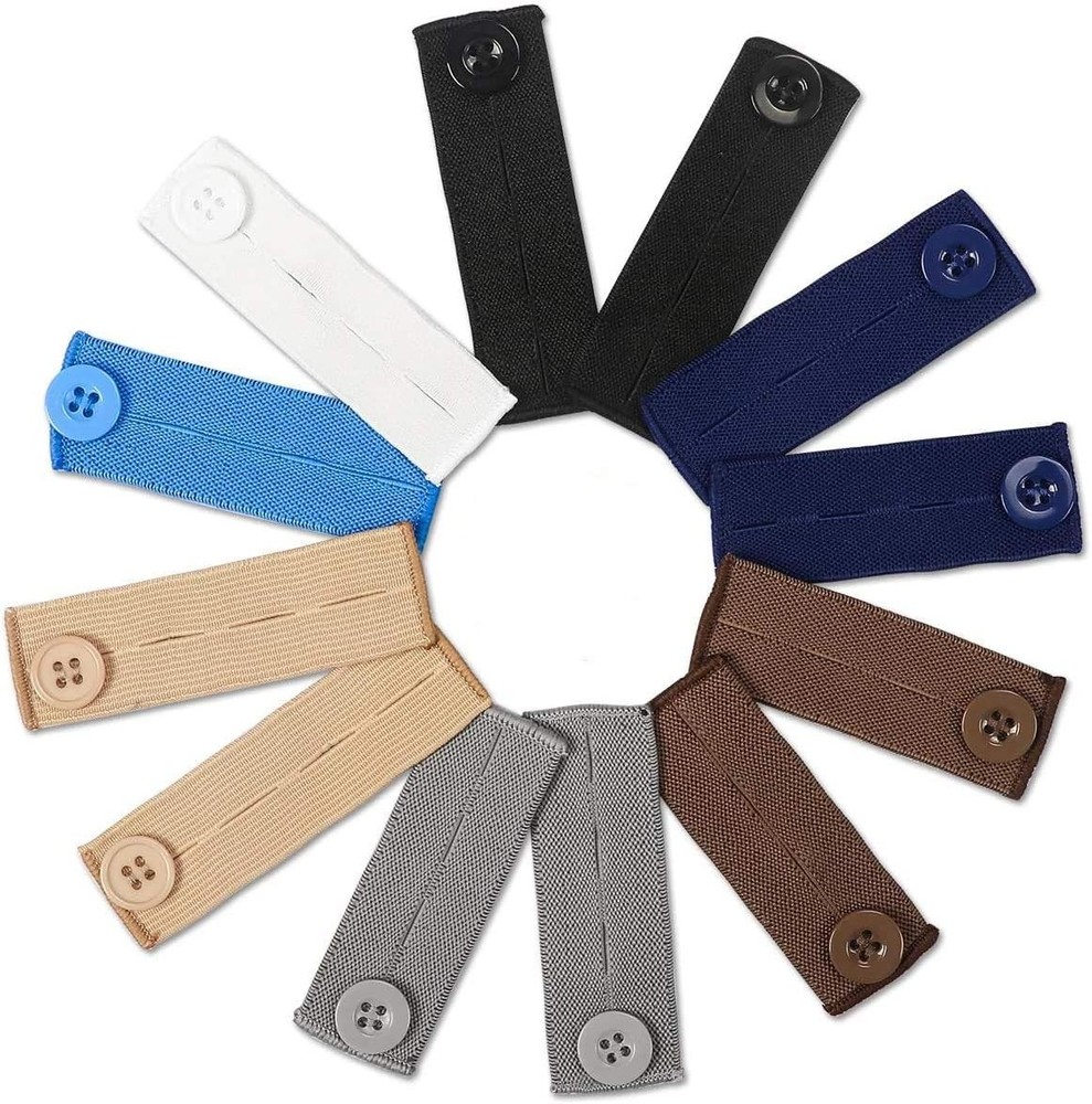 5pc Random Premium Elastic Waist Extenders - Adjustable Button Extender