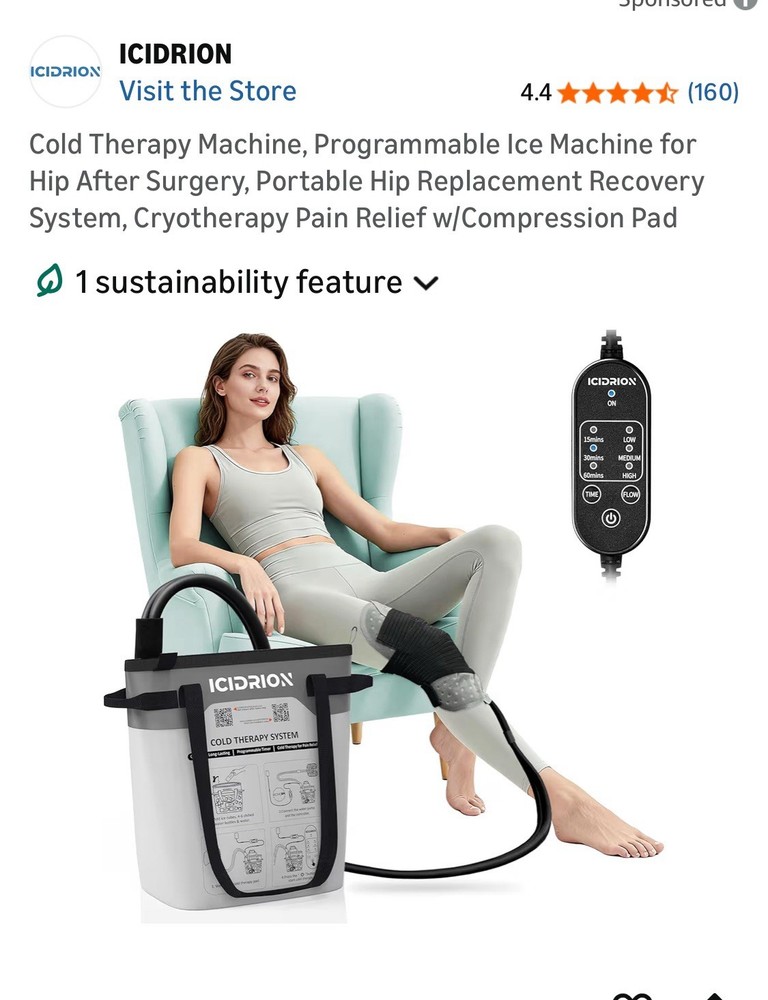 Icidrion Cold Therapy Machine, Programmable Ice Machine Knee Pain Relief USED