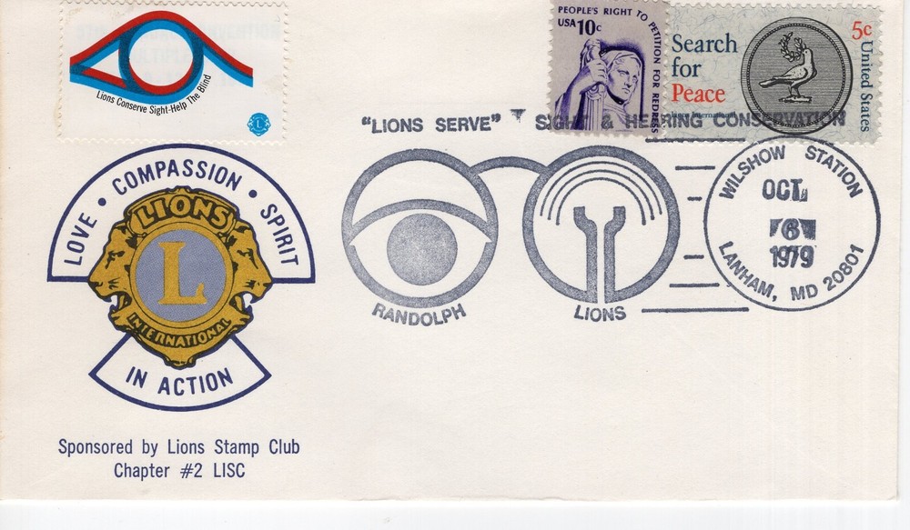RANDOLPH LIONS, LANHAM, MD  1979  FDC19817