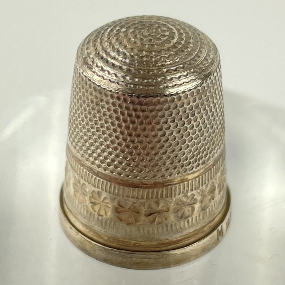 Vintage Solid Sterling Silver Thimble 2cm James Swann & Son 1981 M #4