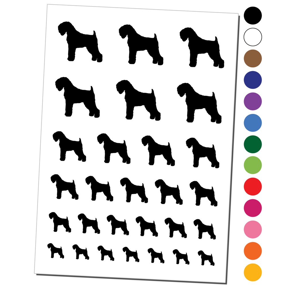 Black Russian Terrier Chornyi Dog Solid Temporary Tattoo Water Resistant Set