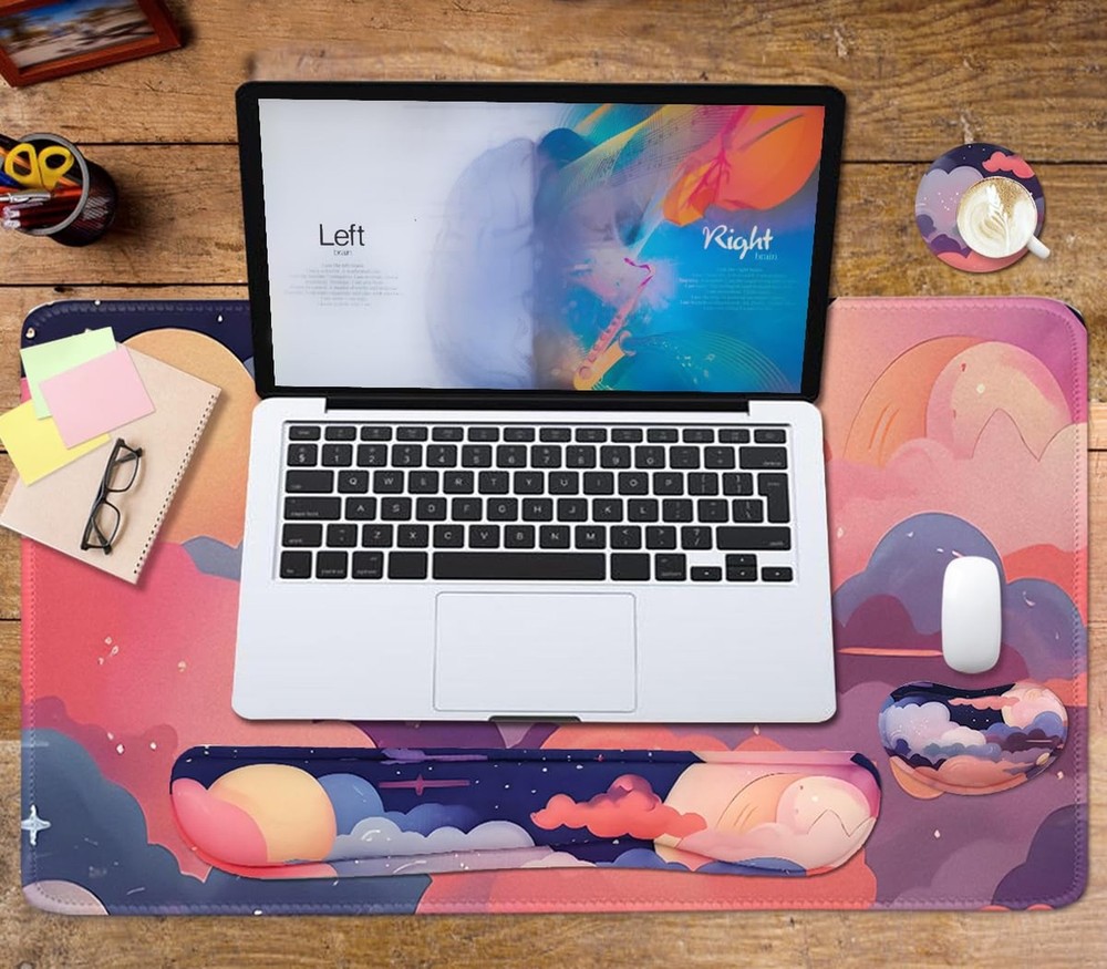 Large Mouse Pad Set, Cute Extended Mouse Pad+Keyboard Wrist Rest Support Desk...