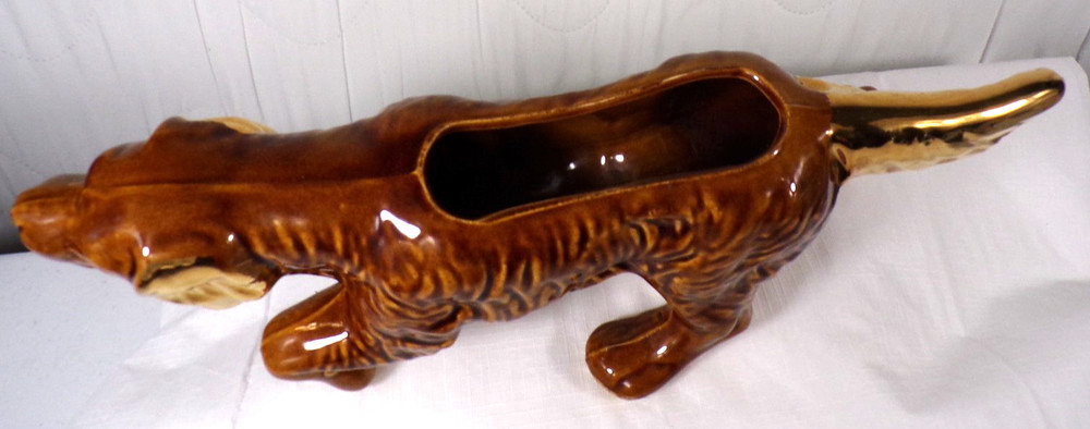 McCoy Hunting Dog Pointer Setter Brown Planter