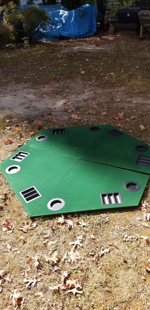 6 PERSON TABLE TOP FOLDABLE FELT POKER FOLDING GAME TABLE
