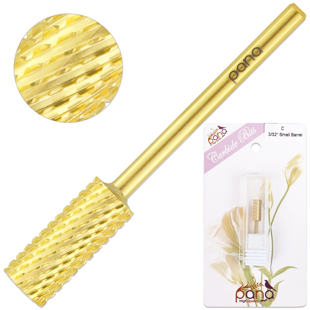 Professional Gold Small Barrel Nail Drill Bit Coarse Grit