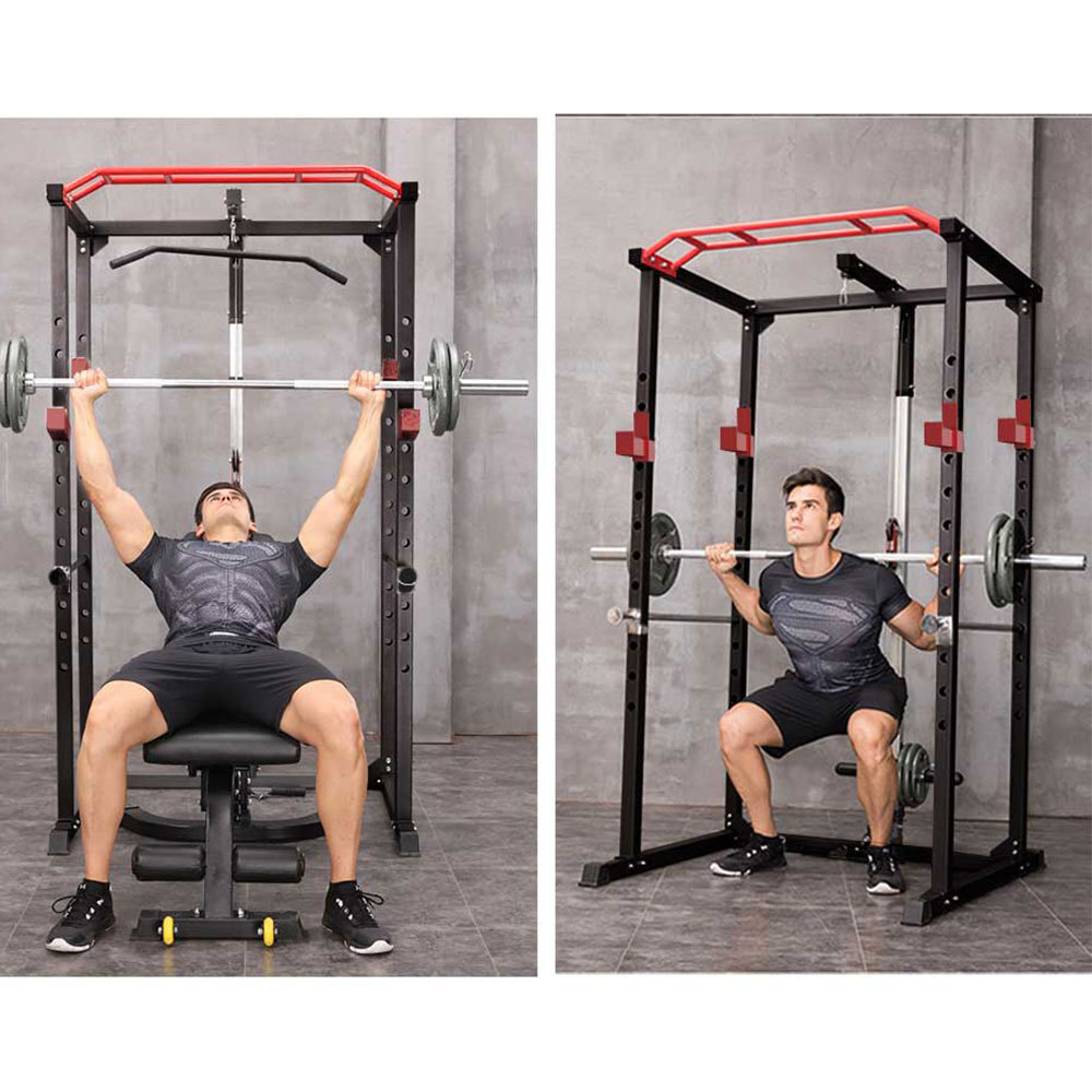 1000Lbs Capacity Multi-Functional Power Rack w Adjustable Pullup Squat Rack