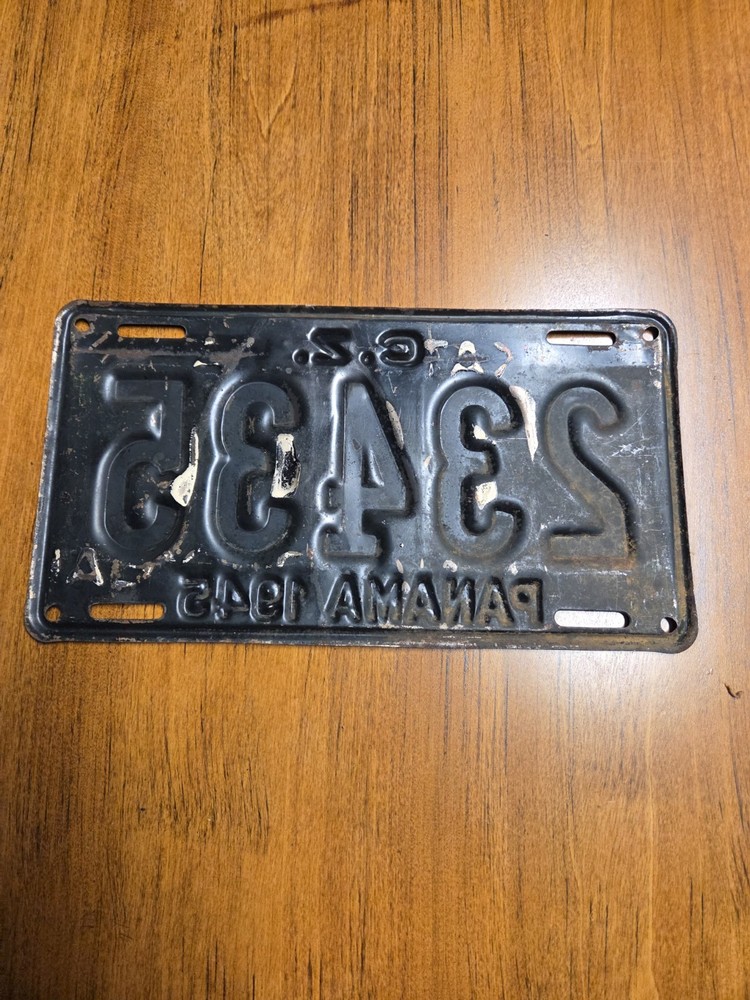 1945 Panama License Plate