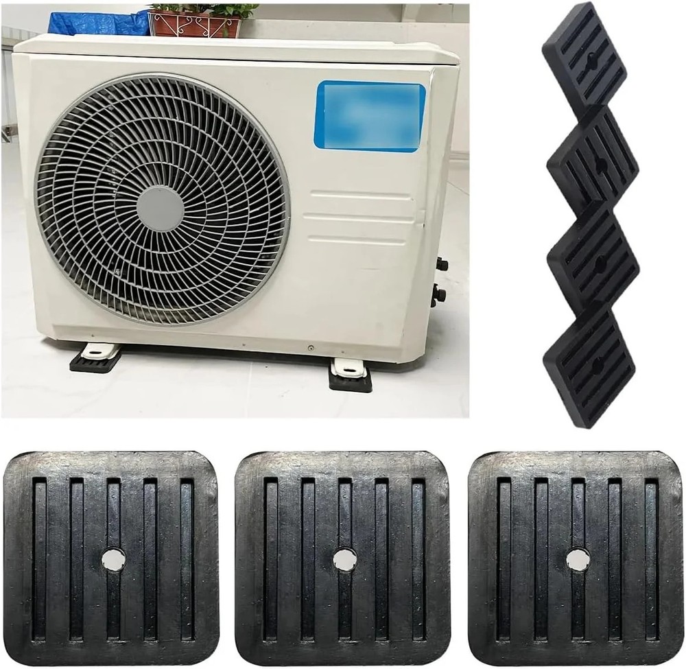 4 Pack Mini Split Anti-Vibration Pads Wall Mounting Bracket Isolator Rubber Pad