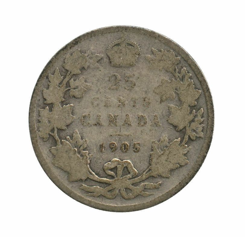 1905 Canada Silver 25 Cents