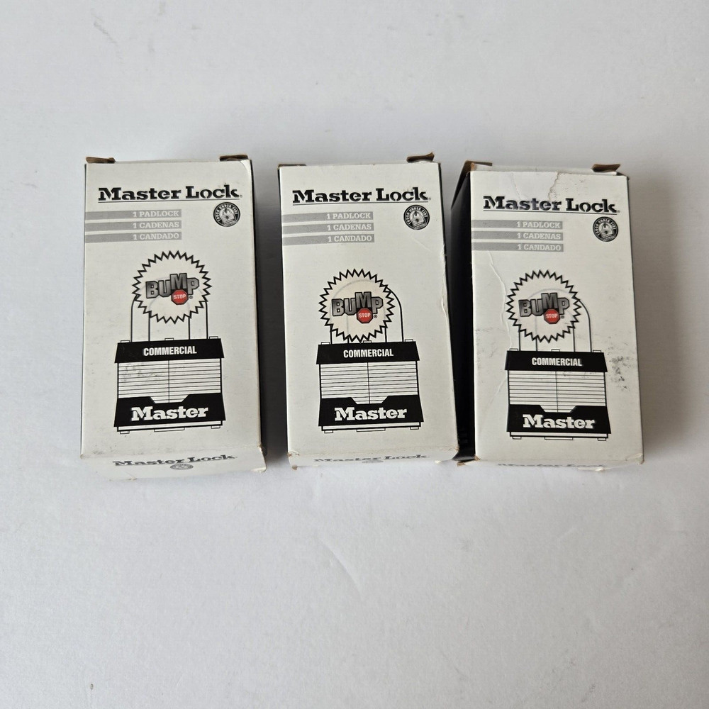 3 New Master Lock Commercial Padlocks Two Keys per Padlock