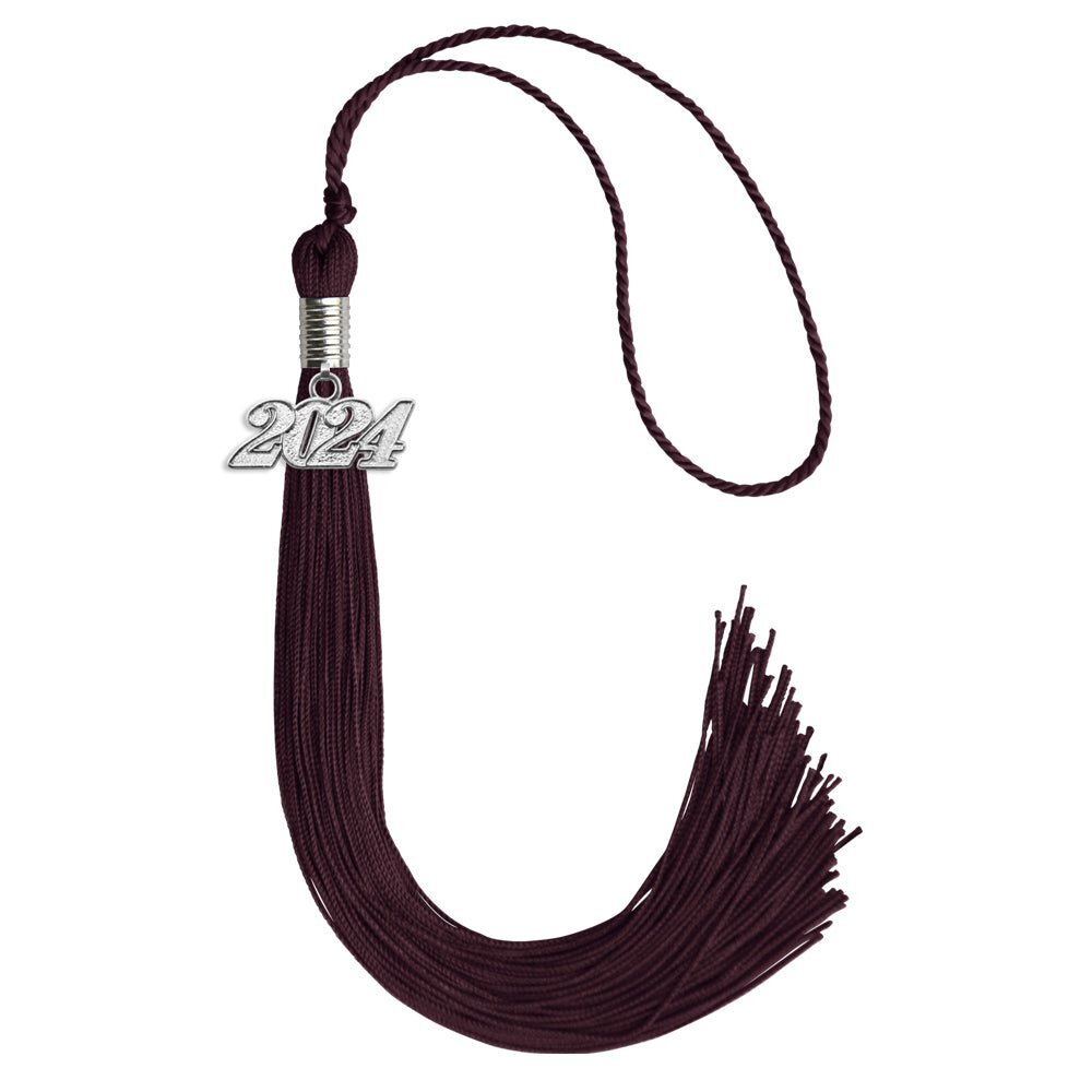 Endea Graduation Maroon Tassel With Silver Date Drop