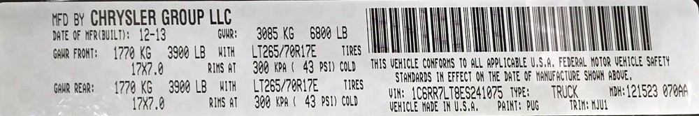 TDODR1500 2014 Headrest 1487262
