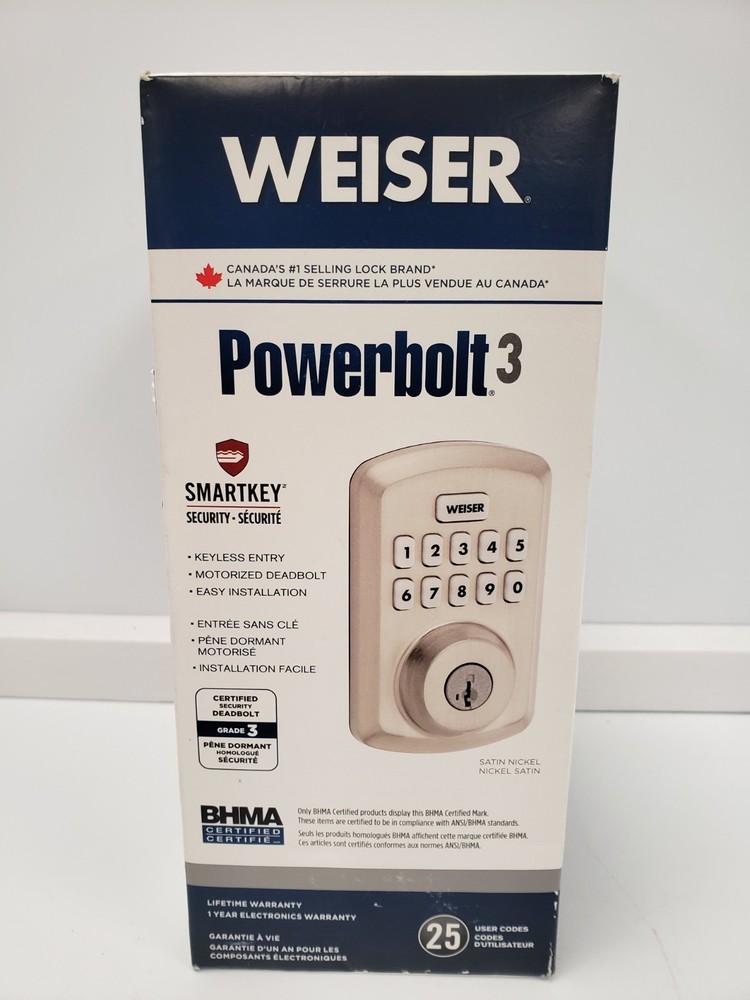 (86668-6) Weiser Powerbolt 3 Keypad Electronic Deadbolt
