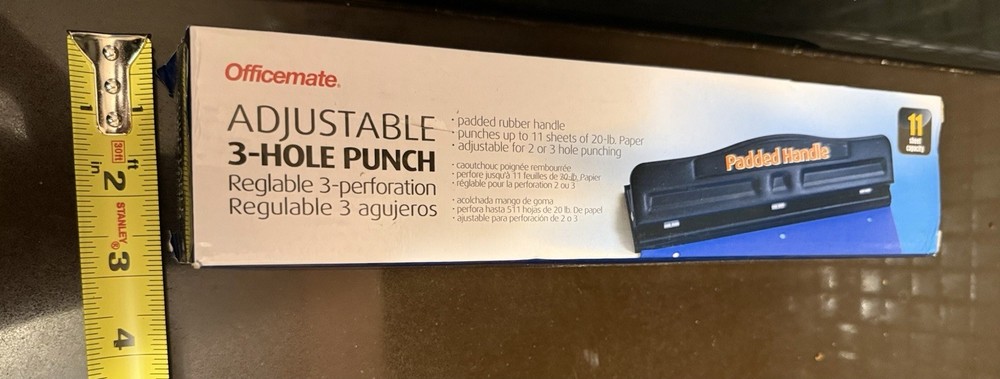 Officemate Adjustable 3 Hole Punch