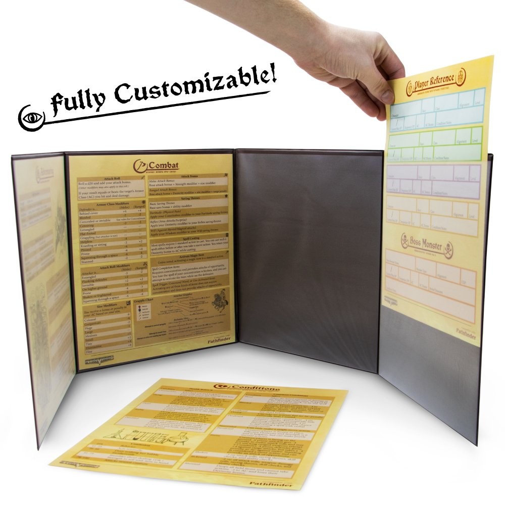 The Master's Tome 4-Panel Customizable GM Screen with Free Inserts – Dry Eras...