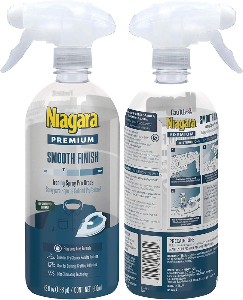 Spray Starch (22 Oz, 2 Pack) Trigger Pump Liquid for Ironing, 2 Pack