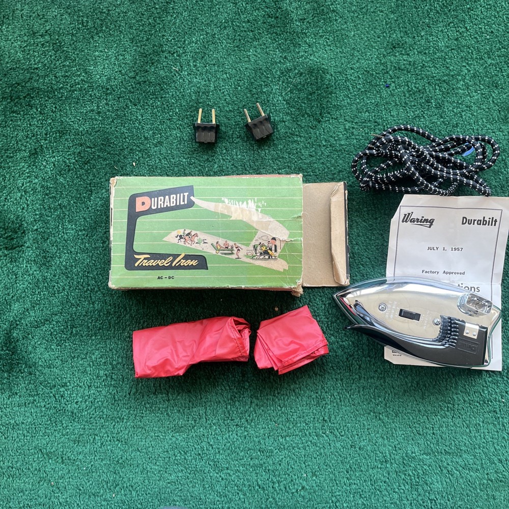 Vintage Durabilt Automatic Folding Travel Iron Model 506