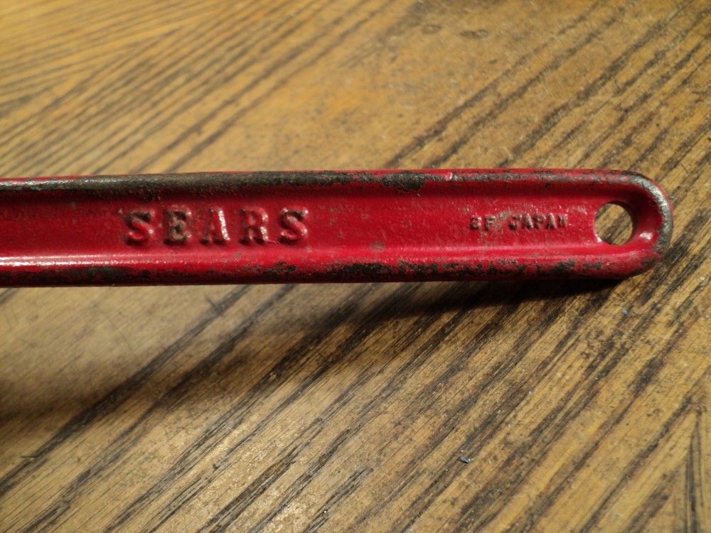Vintage Sears Pipe Wrench Tool - 10" Japan