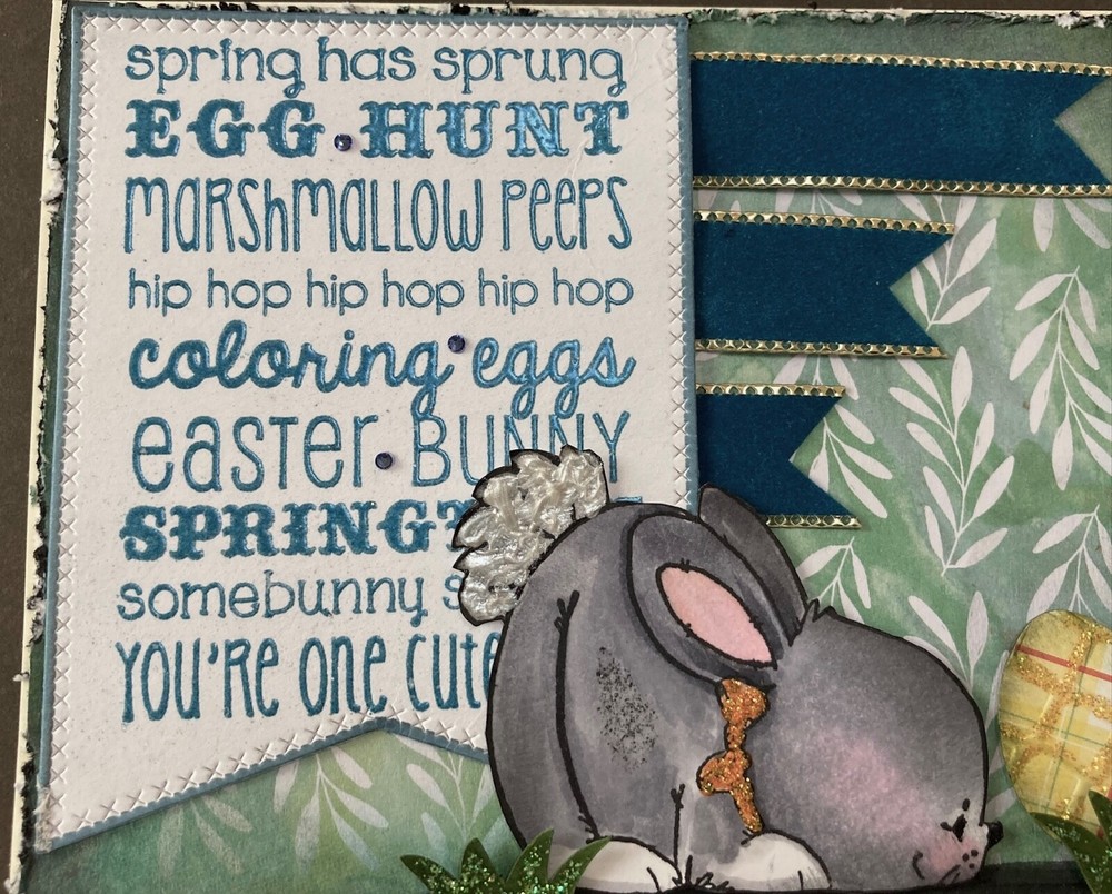 EASTER - Bunny with Easter Eggs - handmade card by DEE