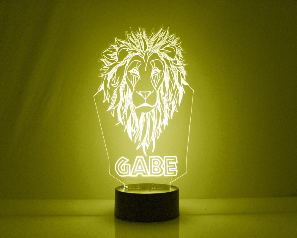 Lion Personalized Night Lamp - FREE Engraved Name - LED Night Light