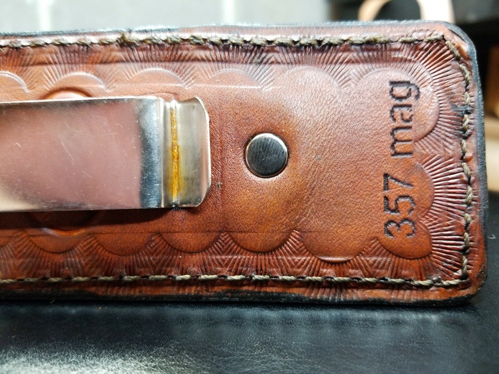 357 /38 Belt Clip Ammo Loops. Leather