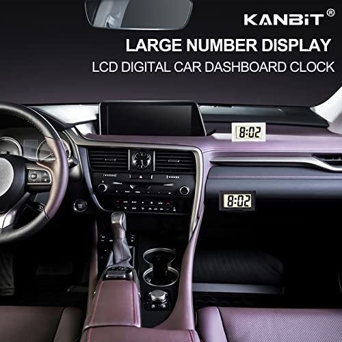 Small Digital Car Dashboard Clock Battery Operated Big Clear LCD Time Display