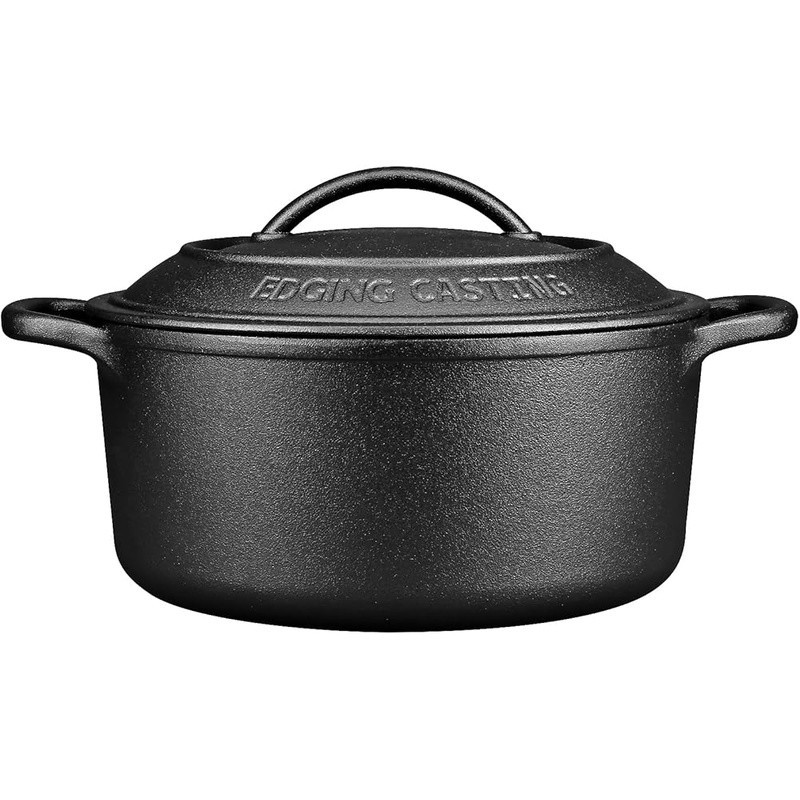 5qt Cast Iron Dutch Oven Multi-Functional Cookware Baking Stews Camping New